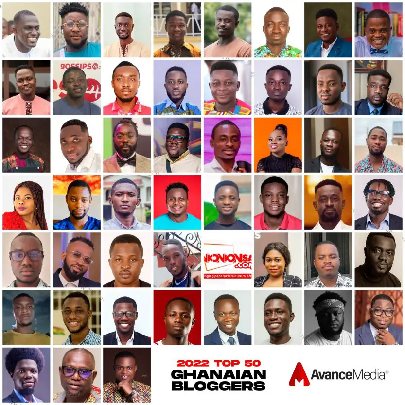 2022 Collage of Top 50 Ghanaian Bloggers 1