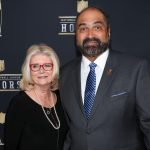 Dana Dokmanovich and Former NFL Player Franco Harris attend the NFL Honours at the University of Minnesota in Minneapolis, Minnesota. Photo: Christopher Polk Source: Getty Images
