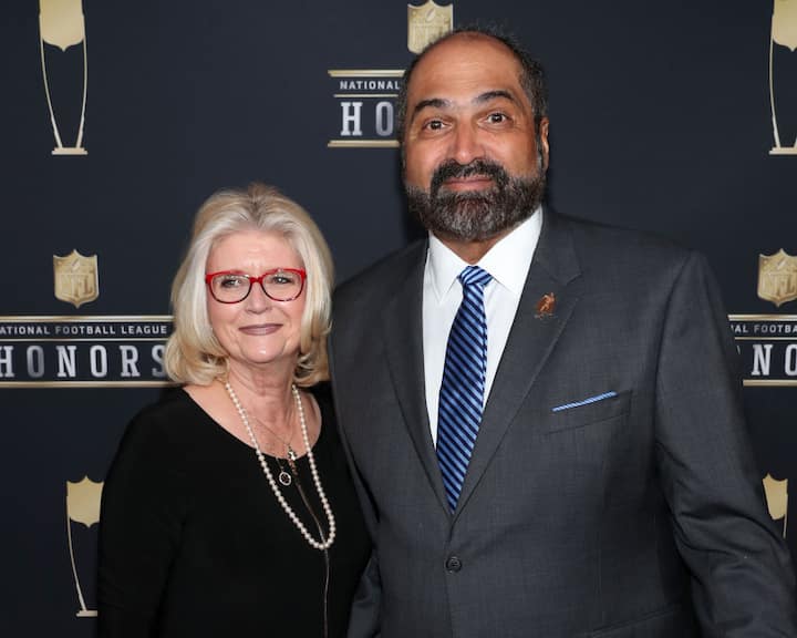 Dana Dokmanovich and Former NFL Player Franco Harris attend the NFL Honours at the University of Minnesota in Minneapolis, Minnesota. Photo: Christopher Polk Source: Getty Images