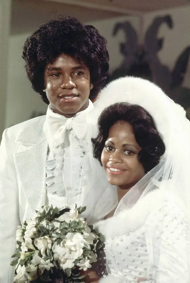 Jermaine And Hazel on their wedding day. Picture: Getty