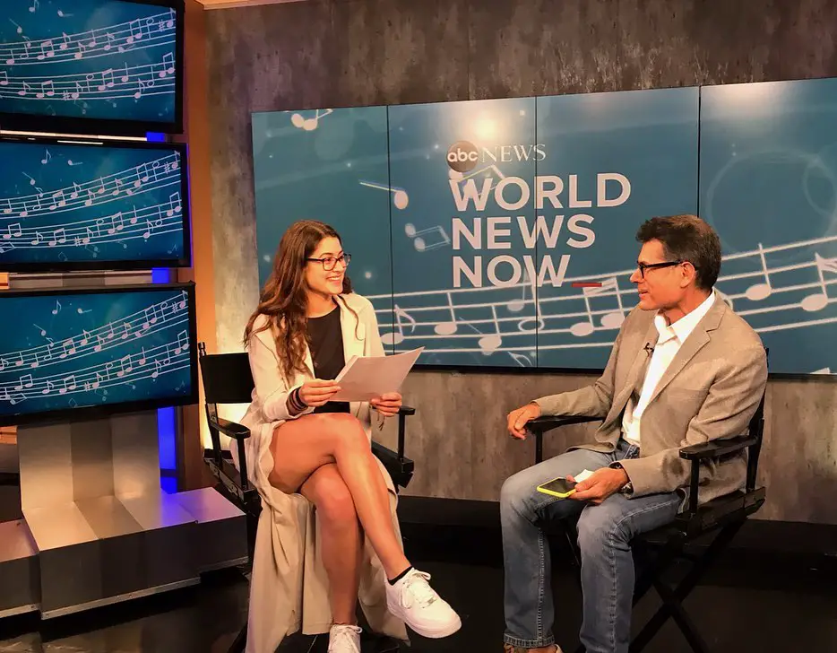 Sophia Romano hosting a program at ABC News