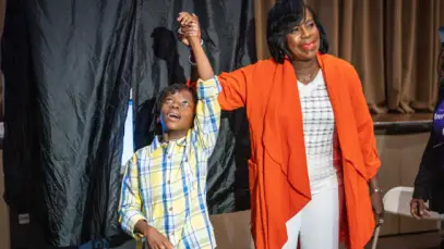 Cherelle Parker with son, Langston Mullins