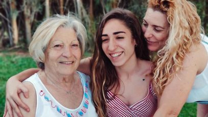 Olga Carmona with mother Olgarcia Galvez and grandmother