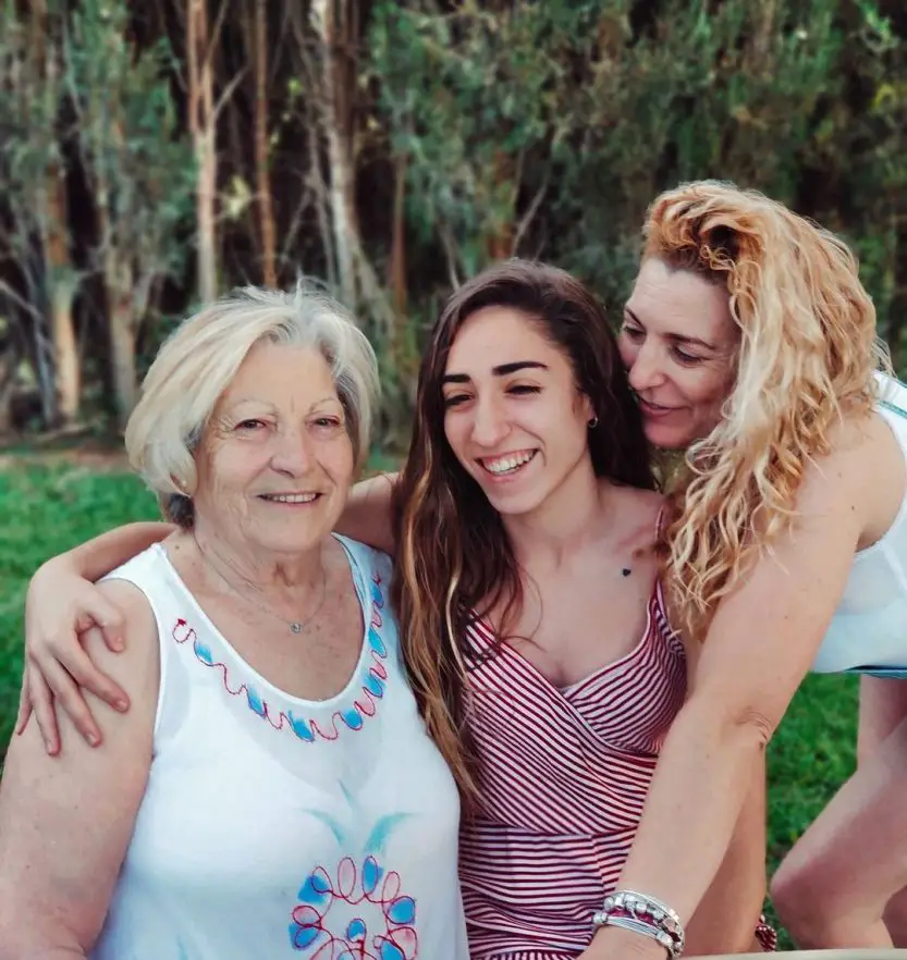 Olga Carmona with mother Olgarcia Galvez and grandmother