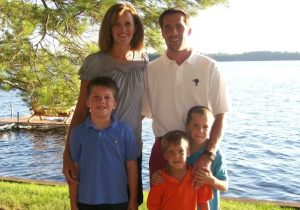 Riley Leonard with his parents, Chad and Heather Sabol Leonard and siblings Cole and Devin Leonard