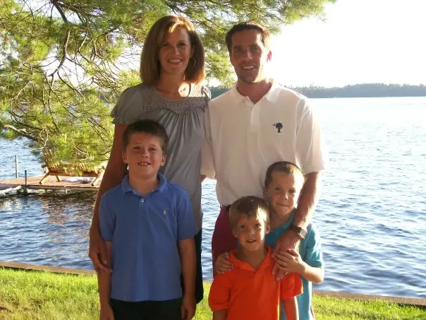 Riley Leonard with his parents, Chad and Heather Sabol Leonard and siblings Cole and Devin Leonard