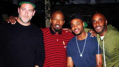 Mark Birnbaum pictured with Jamie Foxx, King Bach and Dave Brown in 2019
