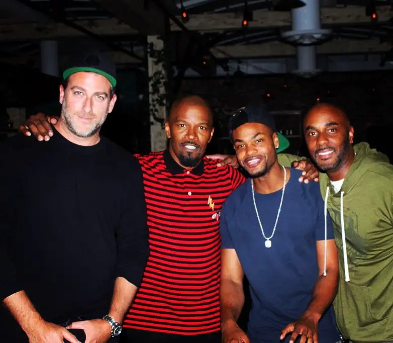 Mark Birnbaum pictured with Jamie Foxx, King Bach and Dave Brown in 2019