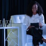 Juliet Bawuah moderates at World Football Summit