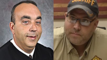 Judge Kevin Mullins was in his district office when he was shot shortly before 3 p.m., and Letcher County Sheriff Mickey Stines has been detained in the slaying, Kentucky State Police said Thursday night.