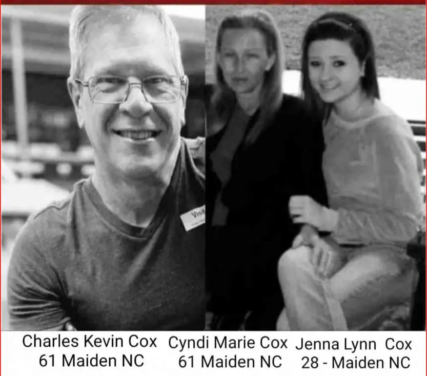 Jenna Lynn Cox, 28; Cyndi Marie Cox, 61, and Charles Kevin Cox, 61 were found when police responded to “a reported shooting” at a North Carolina home, according to investigators in Catawba County. The suspect, 27-year-old Issac Nathaniel Christenbury, was found 40 minutes after the shootings in nearby Lincoln County and arrested.