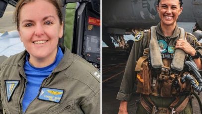 The Navy has identified the two aviators who died after their EA-18G Growler jet crashed Tuesday in Washington state. They are Lt. Serena N. Wileman, left, and Lt. Cmdr. Lyndsay P. Evans. (U.S. Navy)