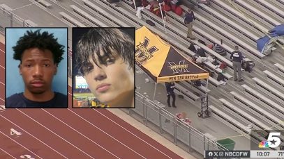Karmelo Anthony (Frisco Police Department). Inset (right): Austin Metcalf